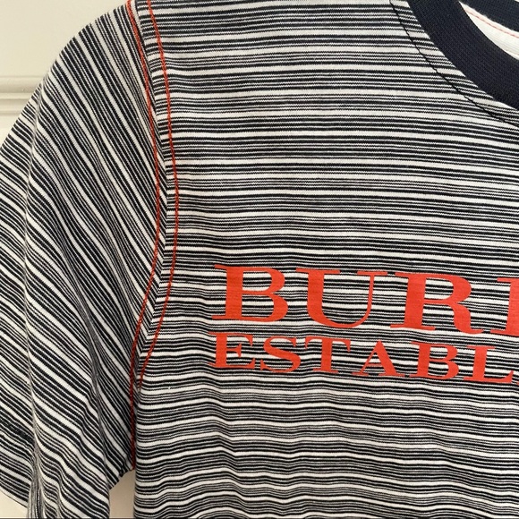 Burberry Boys Logo and Stripe T-shirt - Picture 3 of 8